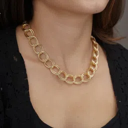 AARSEE OFFICIAL Anti-Tarnish22KT Gold-Plated Bold Aura Chain Necklace-16