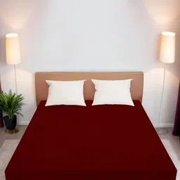 Wings Star Maroon Queen Cotton Breathable Mattress Protector-picture-8