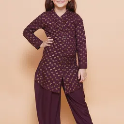 BAESD Girls Floral Printed Regular Kurta with Dhoti Pants-image-65