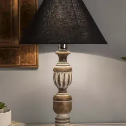 Homesake Brown Wooden Table Lamp (Bulb Included) - Set of 1-14