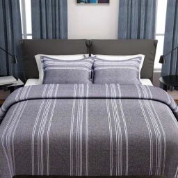 Romee Grey 150 TC Bed Sheet Set-image-1