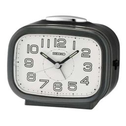 SEIKO Black Plastic Classic Rectangular Bell Alarm Analog Lumibrite Table Clock-8