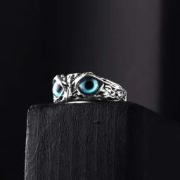 Bold By Priyaasi Owl Eyes Embellished in Silver Plated Ring-image-20