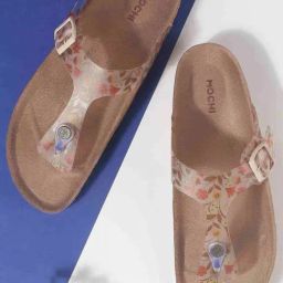 Mochi Women's Beige T-Strap Sandals-image-74