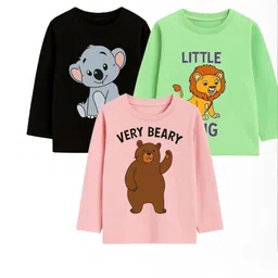 ACTLIVE Boys Multi Colored Set Of 3 Full Sleeve T-shirt combo set-picture-0