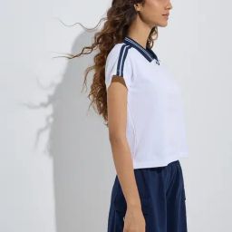 Studiofit by Westside White Quarter Zip Cotton Polo T-Shirt-picture-13