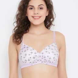 Clovia Purple Non Wired Padded T-Shirt Bra-image-56