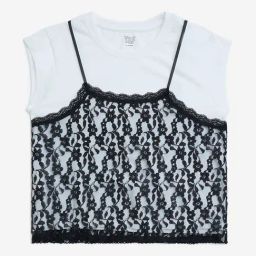 Y&F Kids by Westside White Lace Detailed Cotton T-Shirt-image-97
