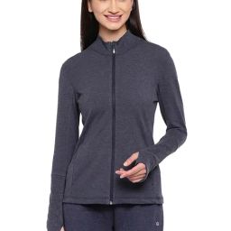 Enamor Navy Melange Textured Jacket-image-14