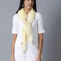W Light Yellow Nylon Dupatta-picture-18