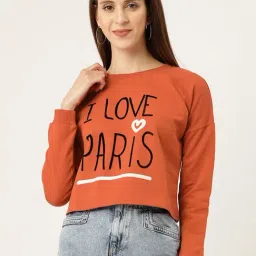 Sera Orange Graphic Print Crop Sweatshirt-picture-11