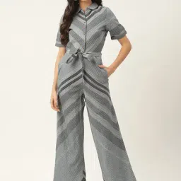 Rooted Grey Striped Jumpsuit-image-11
