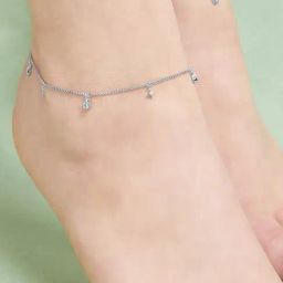 Zavya 92.5 Sterling Silver Anklet for Women - Pair of 2-3