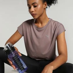 Puma Brown Solid Sports T-Shirt-image-90