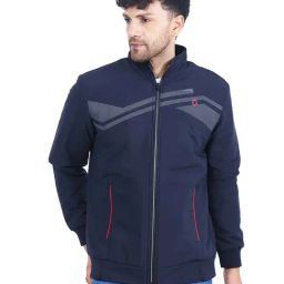 Dollar Navy Regular Fit High Neck Jacket-image-39