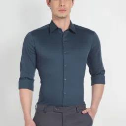 Arrow New York Blue Cotton Slim Fit Shirt-image-62