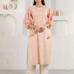 Prakriti Jaipur Peach Boho Kurta-image-80