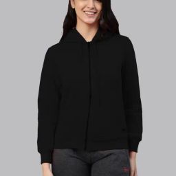 Lyra Black Cotton Hooded Sweatshirt-image-5