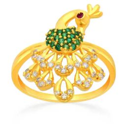 Malabar Gold and Diamonds 22k Gold Peacock Ring for Women-image-27