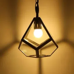 Home4U 'Iliana' Transparent & Silver
 Mild Steel Hanging Lamp - Set of 1-29