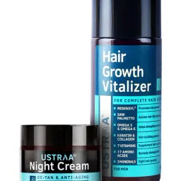 Ustraa Night Cream - De-tan and Anti-aging - 50 gm & Hair Growth Vitalizer - 100 ml-image-72