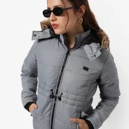 Campus Sutra Grey Padded Jacket-image-42