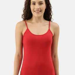 Appulse Red Cotton Slim Fit Camisole-image-94
