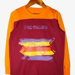 Kiddopanti Kids Red & Orange Printed T-Shirt-image-84
