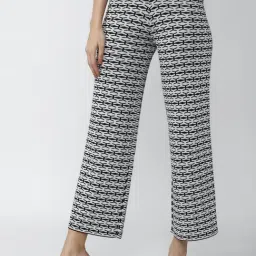 Van Heusen White Cotton Printed Trousers-image-16