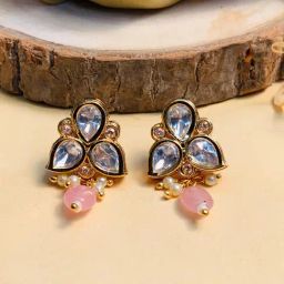 Abdesigns Minimal Unique Shape Polki Diamond Earring-27