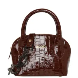 KLEIO Brown Textured Small Handbag-69