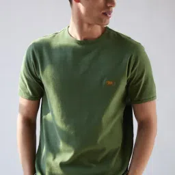 ANDAMEN Green Regular Fit Crew T-Shirt-image-51