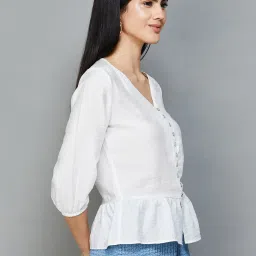 Code by Lifestyle Off-White Regular Fit Top image 3