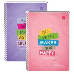Pragya A4  21 x 29.7 cm Colour Coded 300 Pages Ruled 6 Subject Spiral Notebook, PP254_Ruled (Pack of 2)-50