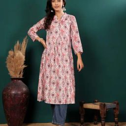 Varanga Pink Printed Kurta-40