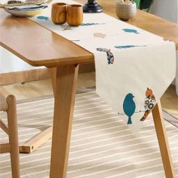 Urban Space Blue Cotton 200 GSM 6 Seater Dining Table Runner-image-35