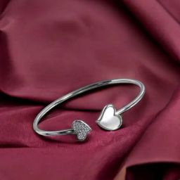 Taraash 925 Sterling Silver Heart Shape Bangle For Women-image-43
