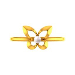 P.C. Chandra Jewellers 18k Gold Ring with Butterfly Wings & A Pearl In The Middle for Women & Girls-image-12