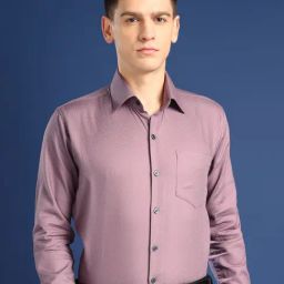 Hancock Mauve Cotton Slim Fit Self Formal Shirts-image-61