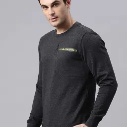 ALCIS Charcoal Regular Fit Printed Sweatshirt image 3