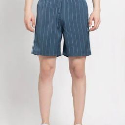 Adidas Originals Blue Regular Fit Striped Shorts-image-39