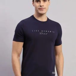 Rock.It Navy Slim Fit Printed T-Shirt-image-79