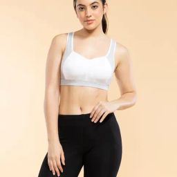 Enamor White Sports Bra-image-13