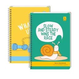 Pragya A4  21 x 29.7 cm Colour Coded 400 Pages Single Line 6 Subject Spiral Notebook, SP-A4-6S-400SL (Pack of 2)-89