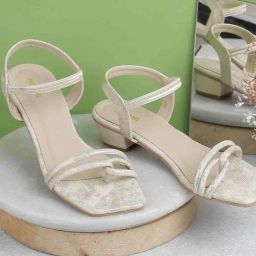 Mochi Women's Gold Toe Ring Sandals-image-9