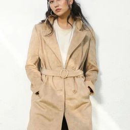 Campus Sutra Beige Regular Fit Coat-image-51