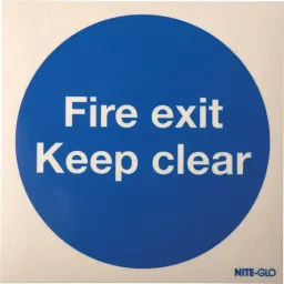 RS PRO 150x150 mm Vinyl Fire Safety Sign Fire exit Keep clear With English Text Self-Adhesive 7631945-image-32