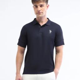 Uspa Active Navy Slim Fit Sports Polo-image-59