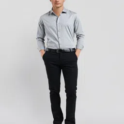 Crocodile Men Comfort Fit Solid Spread Collar Cotton Formal Shirt-picture-23