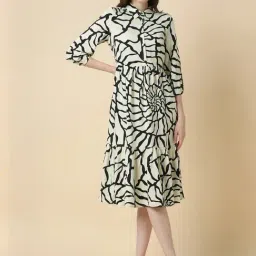 Allen Solly Beige Regular Fit Printed Dress-picture-39